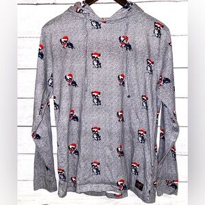 Denim & Flower Ricky Singh-Christmas Pug Hooded Shirt- Size M